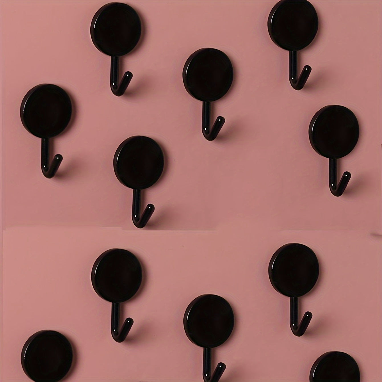 Black Self-Adhesive Wall Hooks (6 pcs) - DECO