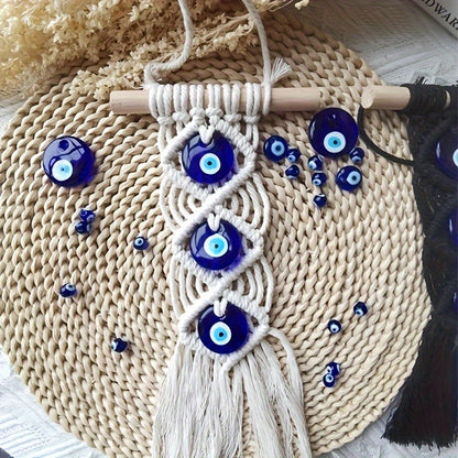 Bohemian Blue Evil Eye Handmade Tapestry - DECO