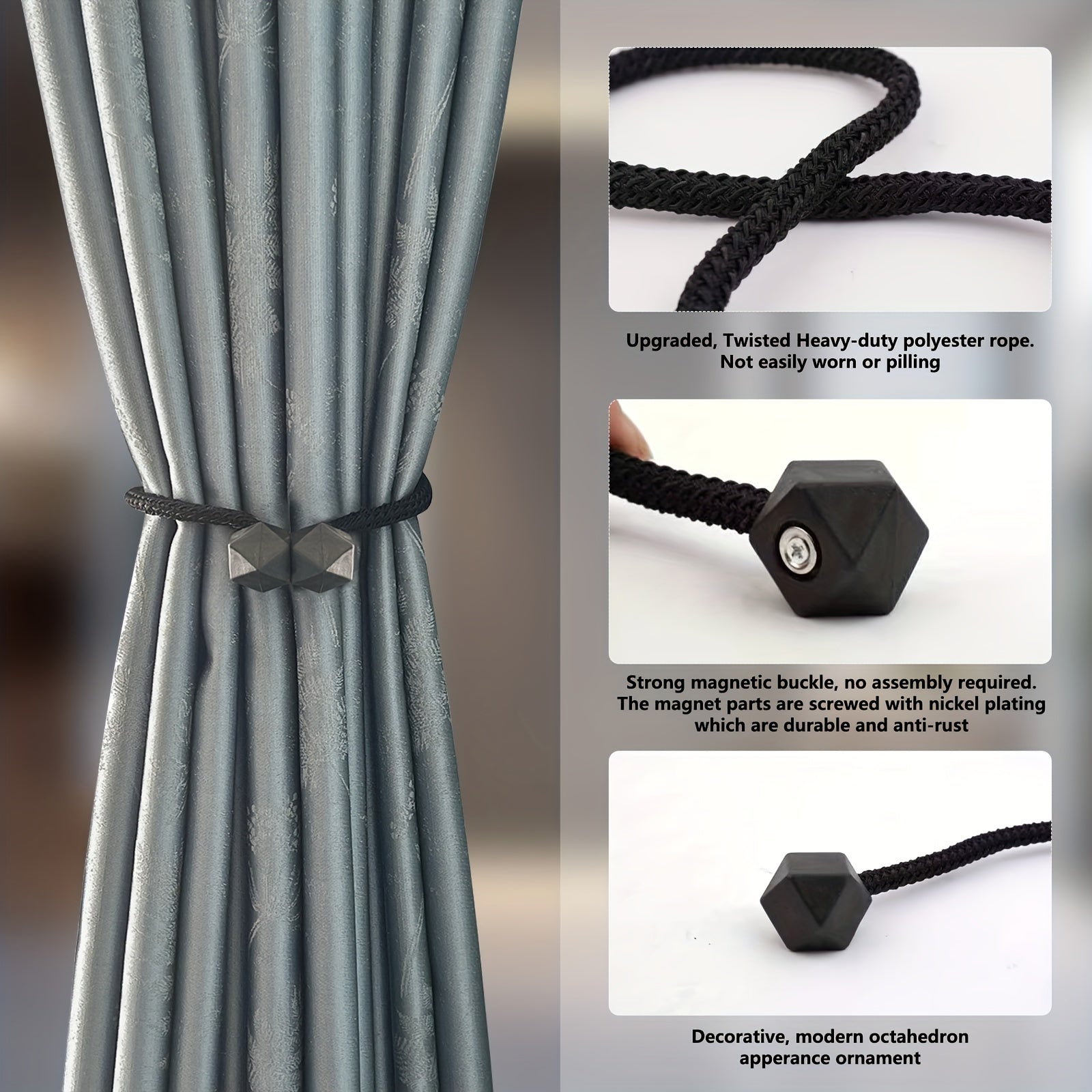 Magnetic Curtain Tiebacks (2 pcs) - DECO