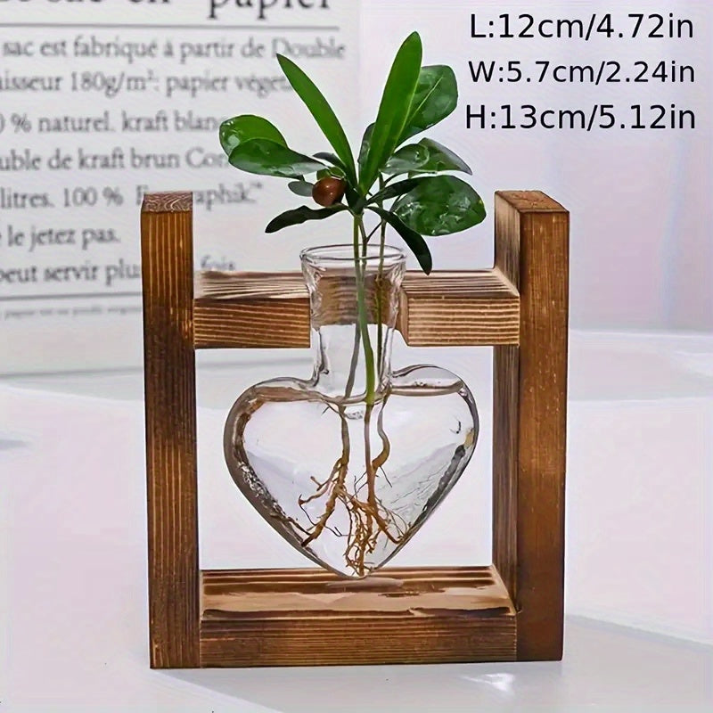 Wooden Frame Hydroponic Flower Vase - DECO