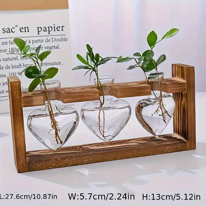 Wooden Frame Hydroponic Flower Vase - DECO