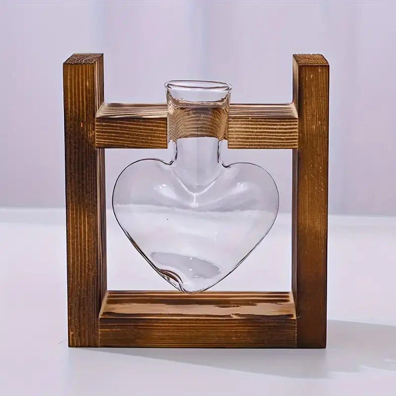 Wooden Frame Hydroponic Flower Vase - DECO