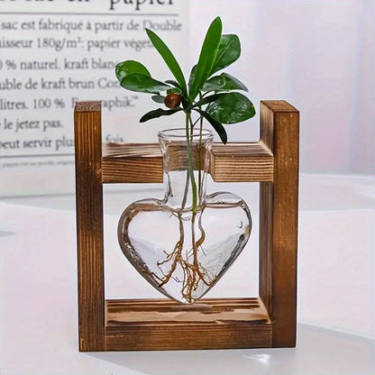 Wooden Frame Hydroponic Flower Vase - DECO