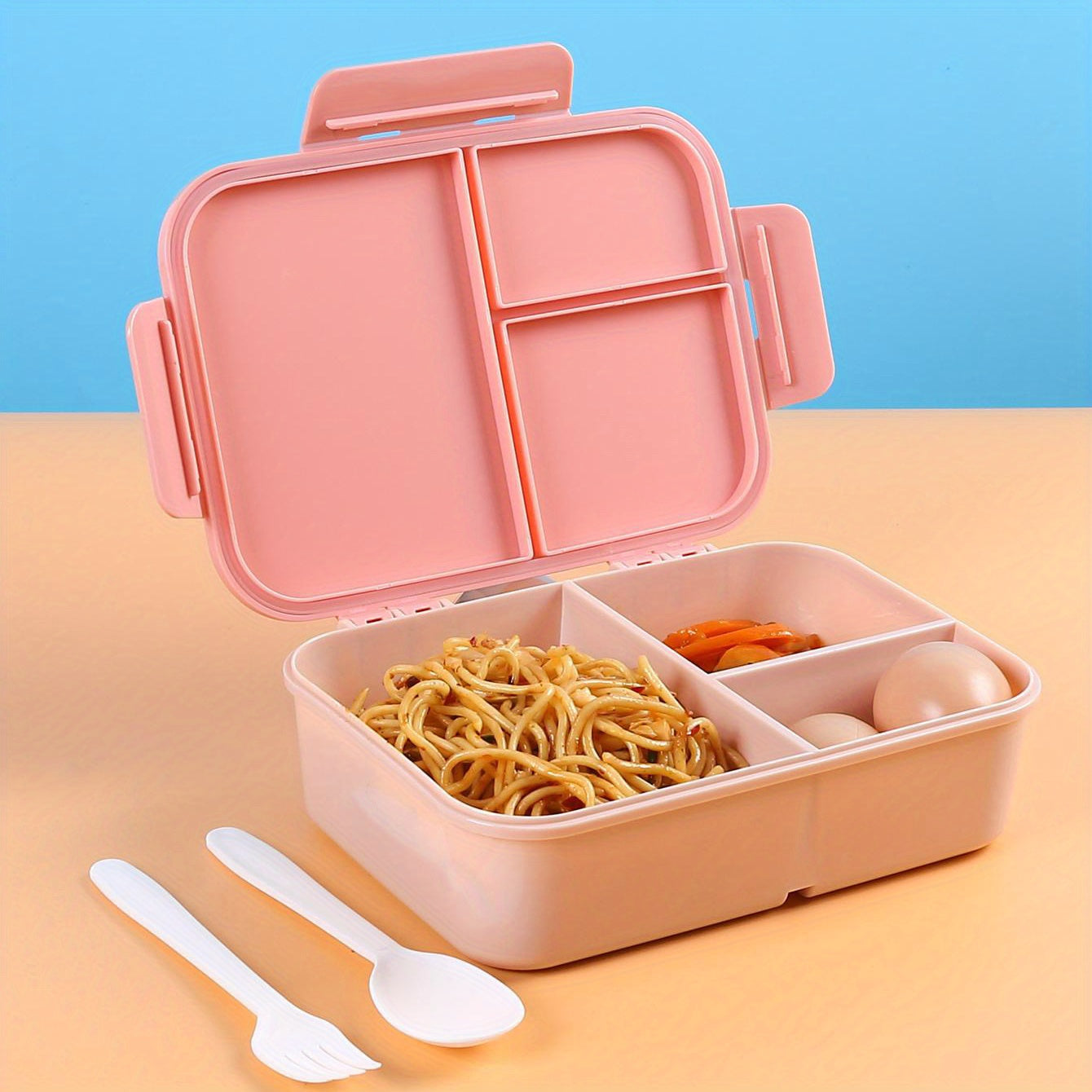 Flip Top Lunch Box with Tableware 1200ml - DECO