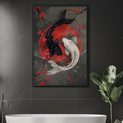 Japanese Koi Yin Yang Art Print - DECO