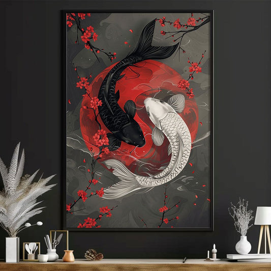 Japanese Koi Yin Yang Art Print - DECO