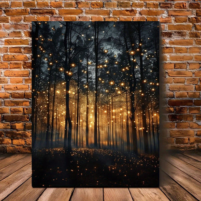 Enchanted Fireflies Forest Art Print - DECO