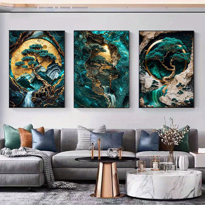 Marble Jade Green Art Print Set - DECO