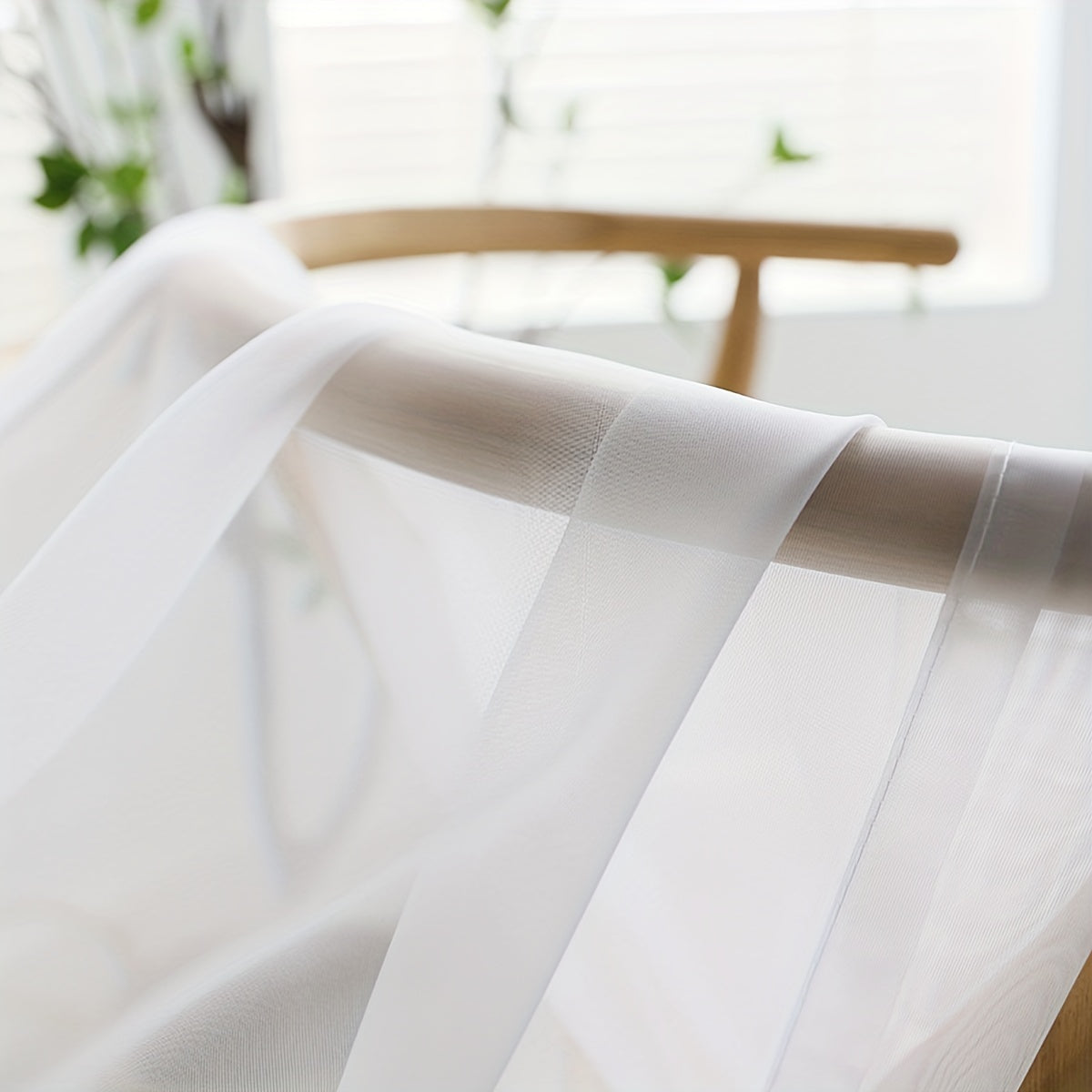 Elegant Pure White Sheer Curtain