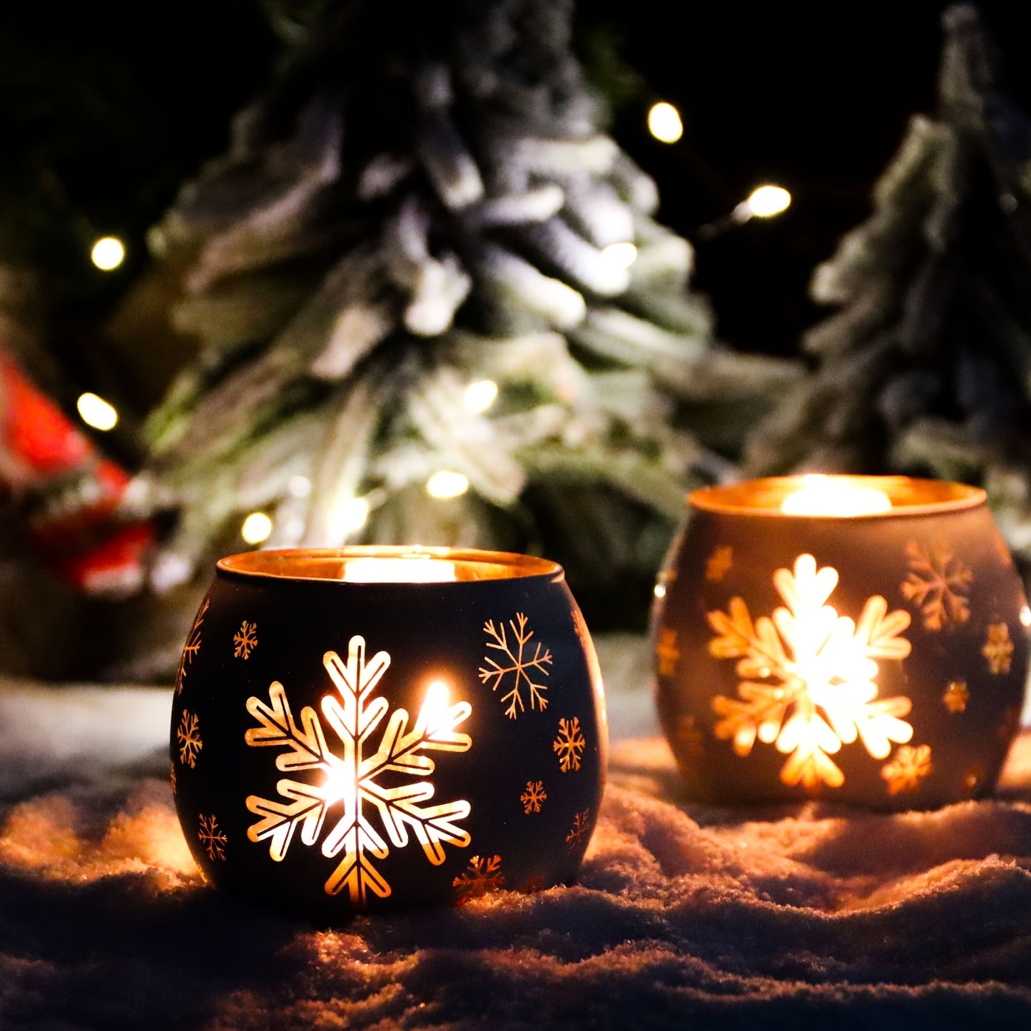 Snowflake Candle Holders (2 pcs) - DECO