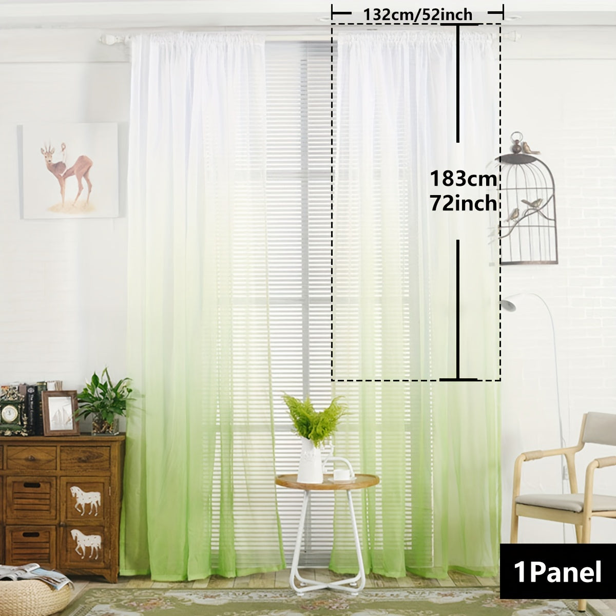 Gradient Two-Tone Sheer Curtains