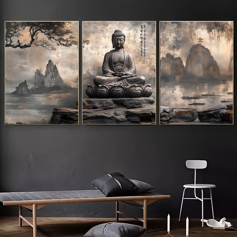 Vintage Buddhist Theme Art Print Set - DECO