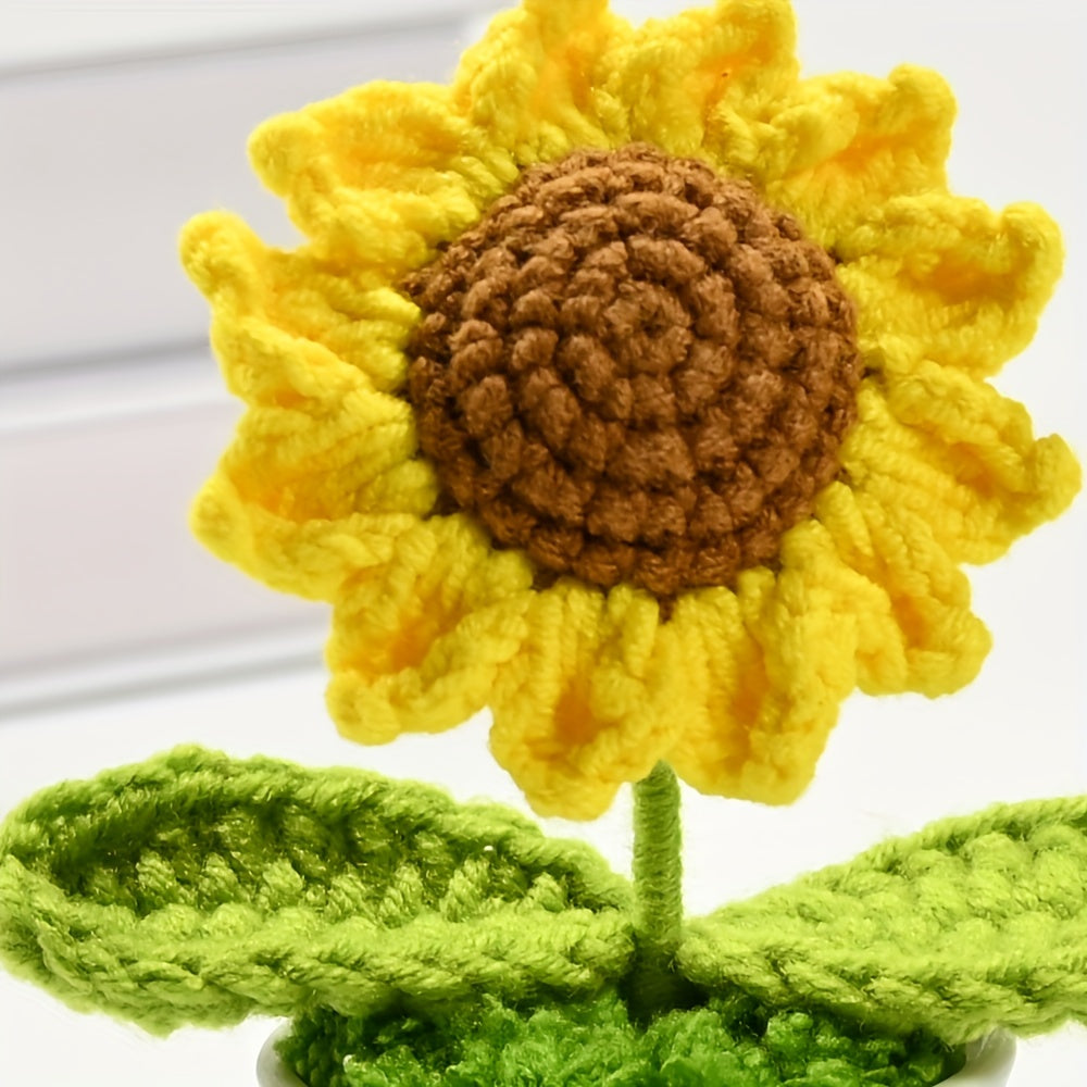 Crocheted Sunflower Bonsai - DECO