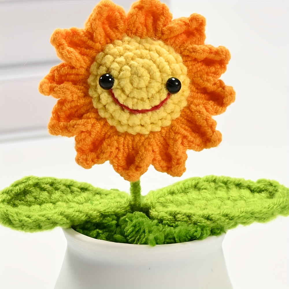 Crocheted Sunflower Bonsai - DECO