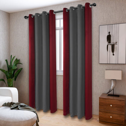 Double Color Block Blackout Curtains