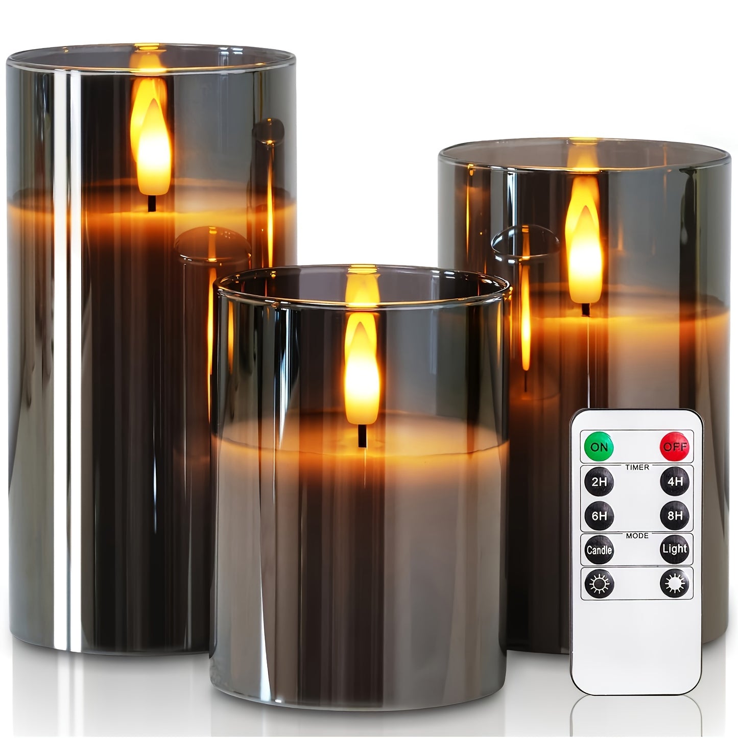 Flameless LED Pillar Candles (3 pcs) - DECO