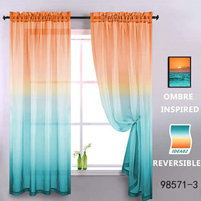 Gradient Two-Tone Sheer Curtains