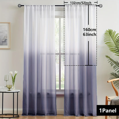 Gradient Two-Tone Sheer Curtains