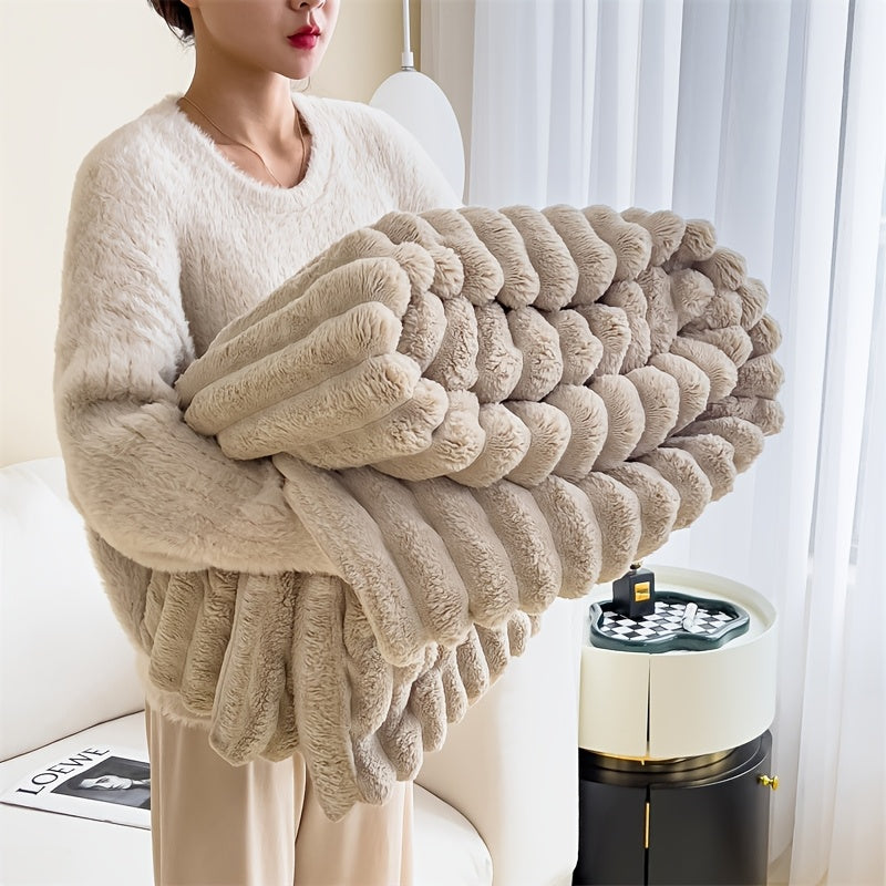 Ultra-Soft Beige Wool Hair Towel - DECO