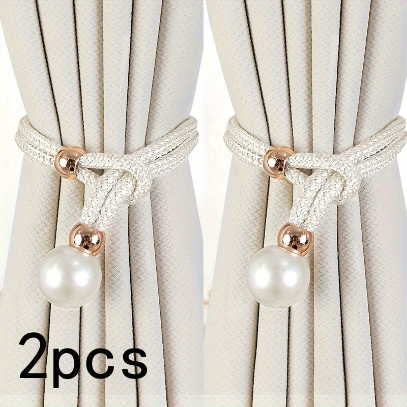 French Curtain Tiebacks with Pearl (2 pcs) - DECO