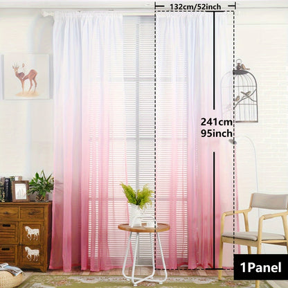 Gradient Two-Tone Sheer Curtains