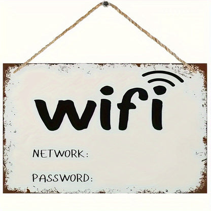 Rustic Wooden Wifi Sign - DECO