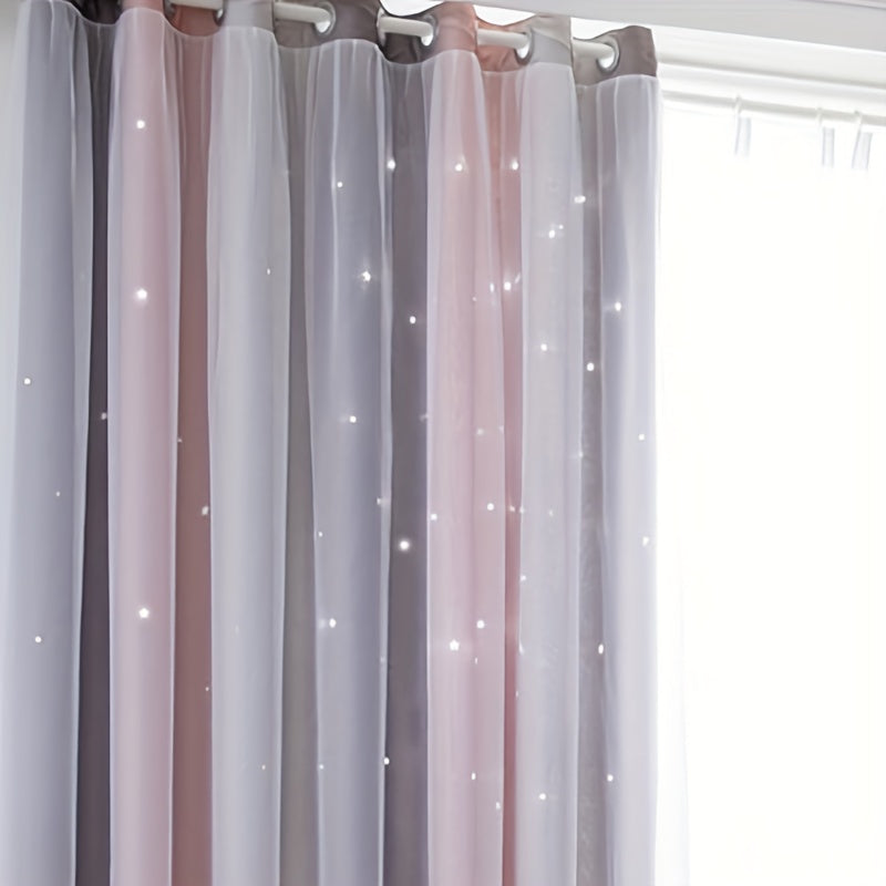 Gray Pink Gradient Sheer Curtain (1 pc)