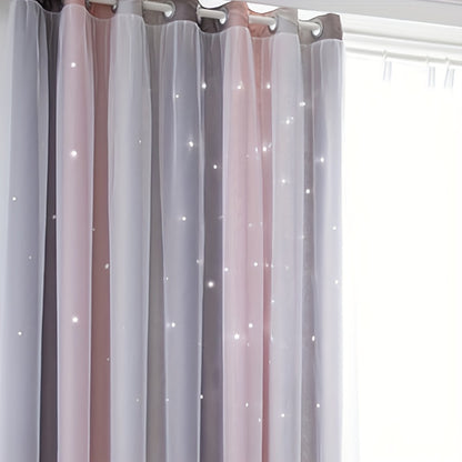 Gray Pink Gradient Sheer Curtain (1 pc)