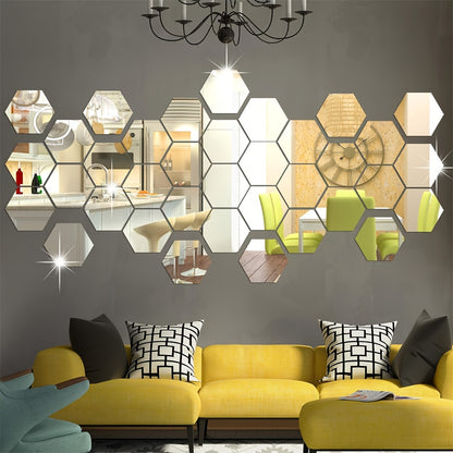 Self-Adhesive Mirror Wall Stickers (12/24/36 pcs) - DECO