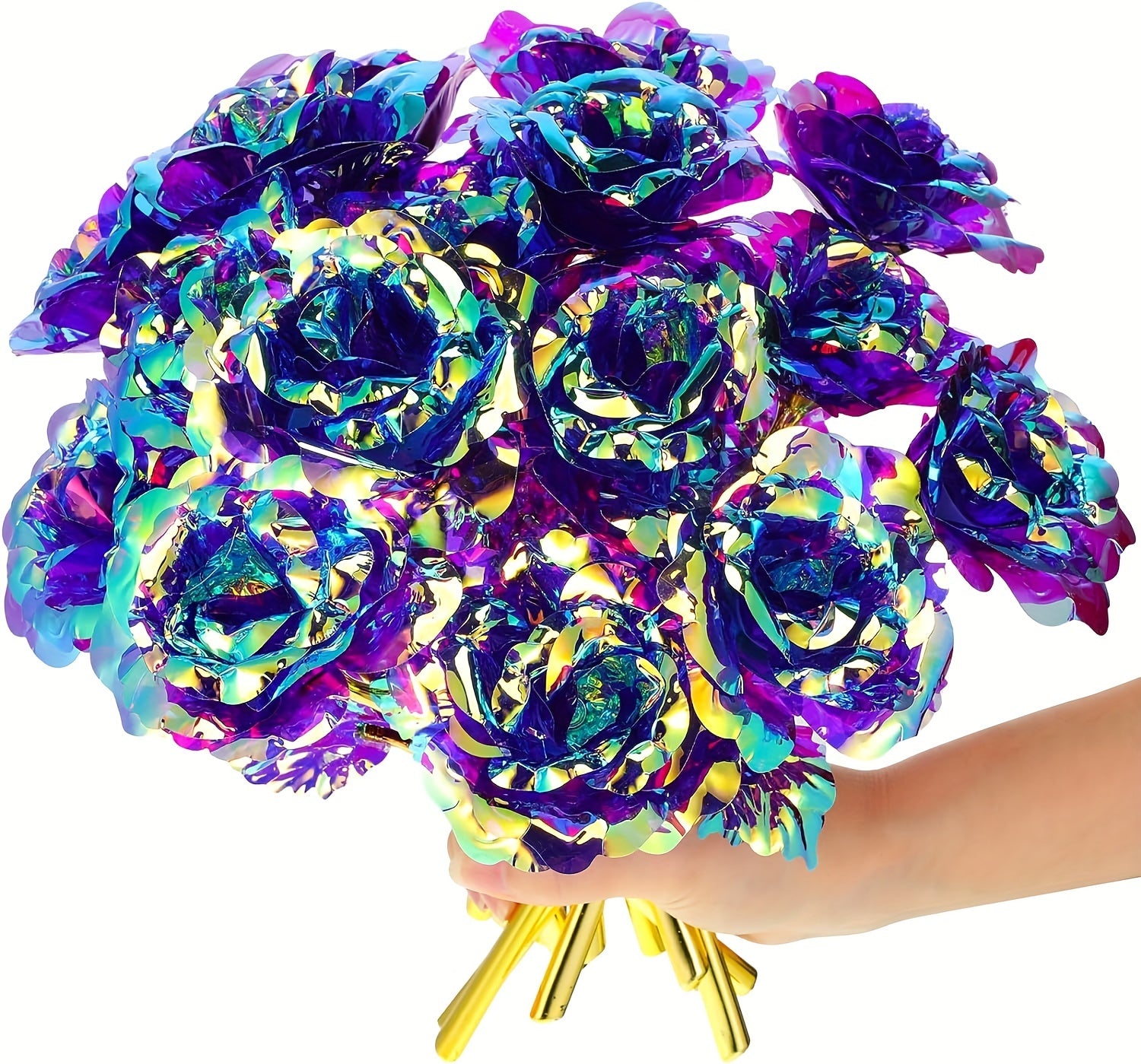 Multicolor Artificial Roses (10 pcs) - DECO