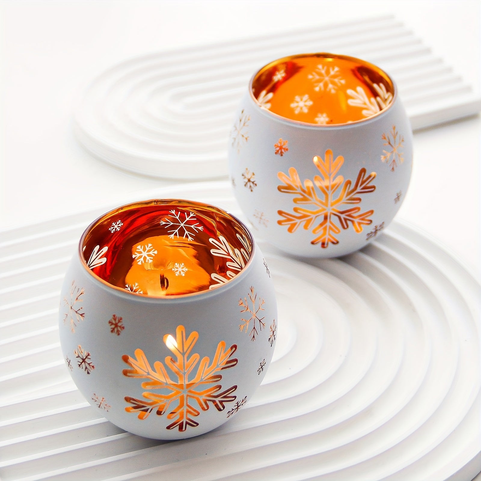 Snowflake Candle Holders (2 pcs) - DECO