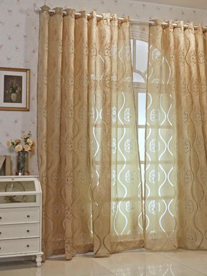 Retro Jacquard Curtains (1 pc)