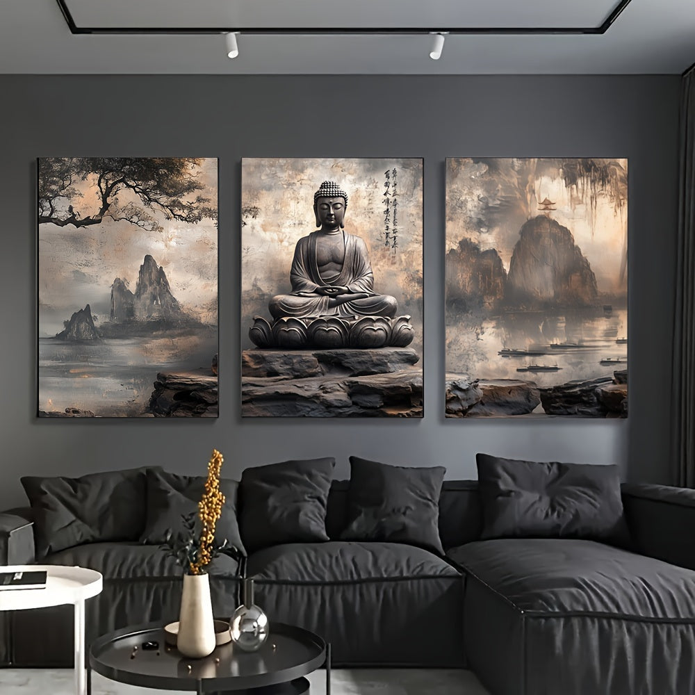 Vintage Buddhist Theme Art Print Set - DECO