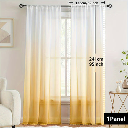 Gradient Two-Tone Sheer Curtains