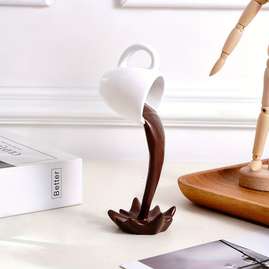 Gravity-Defying Coffee Cup Figurine - DECO