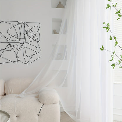 Elegant Pure White Sheer Curtain