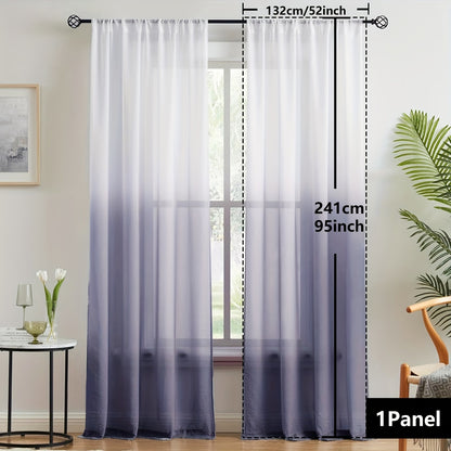 Gradient Two-Tone Sheer Curtains