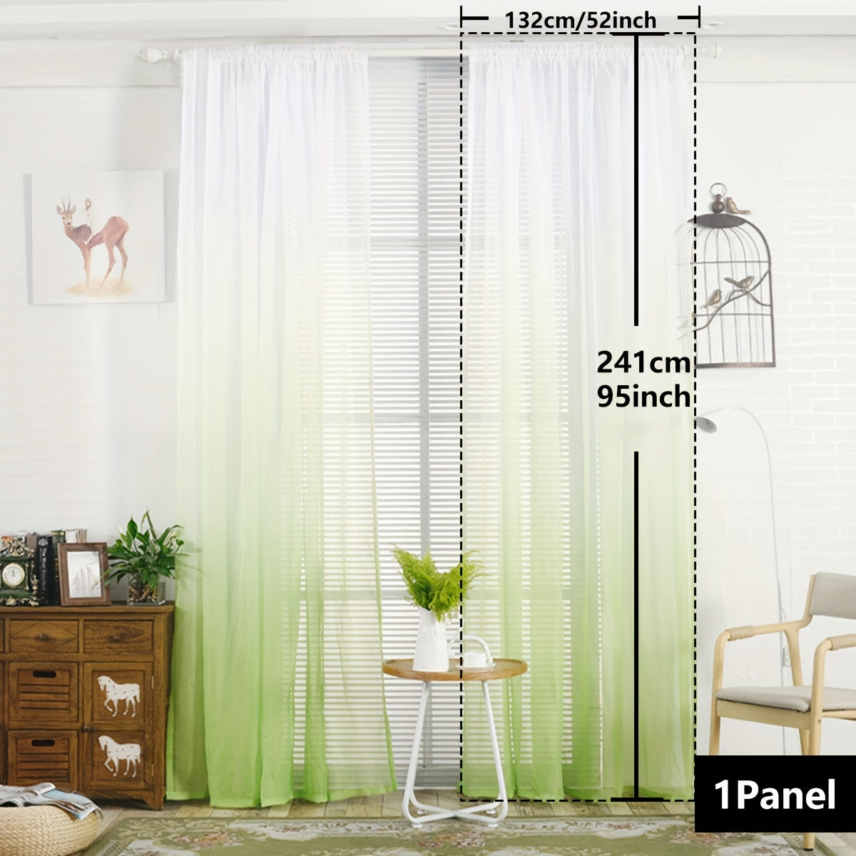 Gradient Two-Tone Sheer Curtains