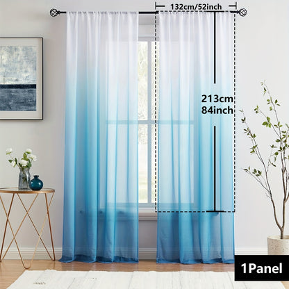 Gradient Two-Tone Sheer Curtains