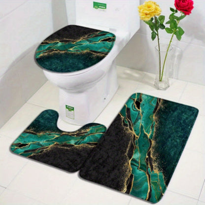 Marble Pattern Bathroom Mats Set