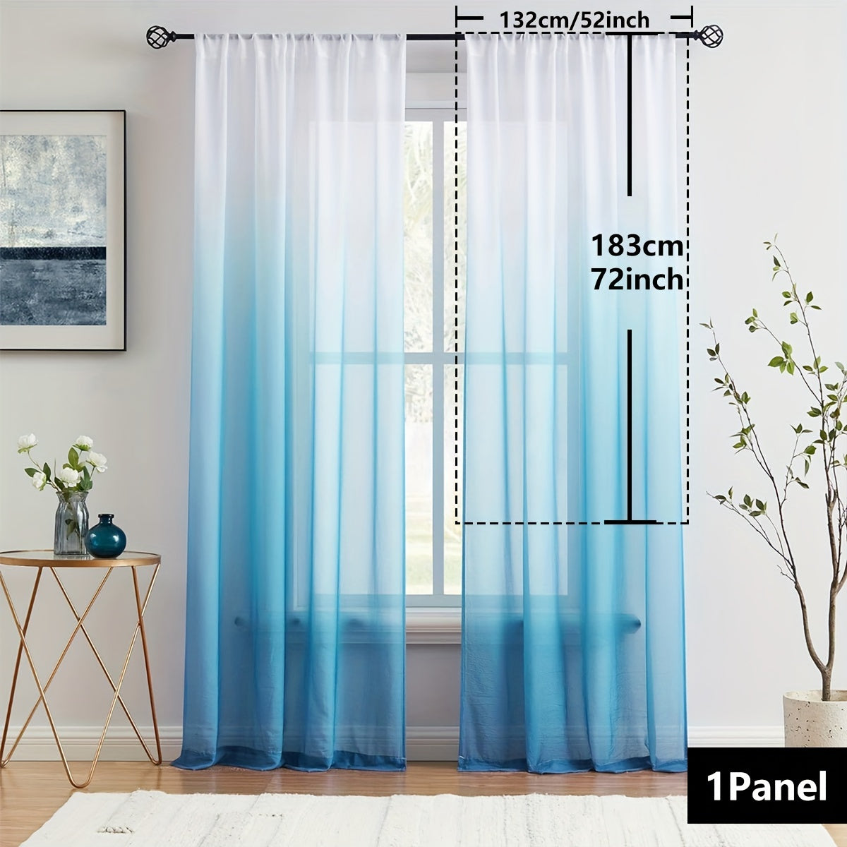 Gradient Two-Tone Sheer Curtains