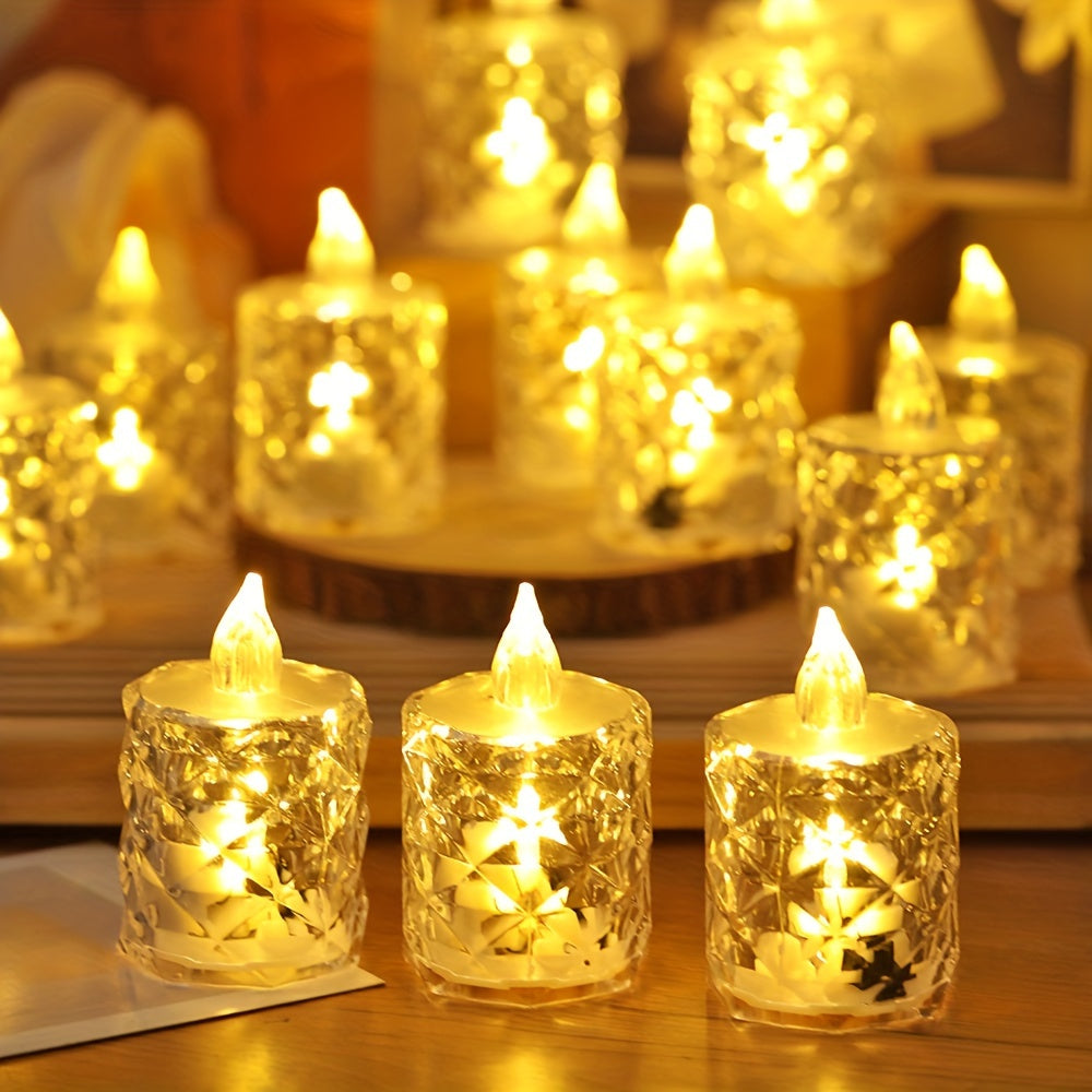 Simulation Crystal Candle Lights (3pcs) - DECO