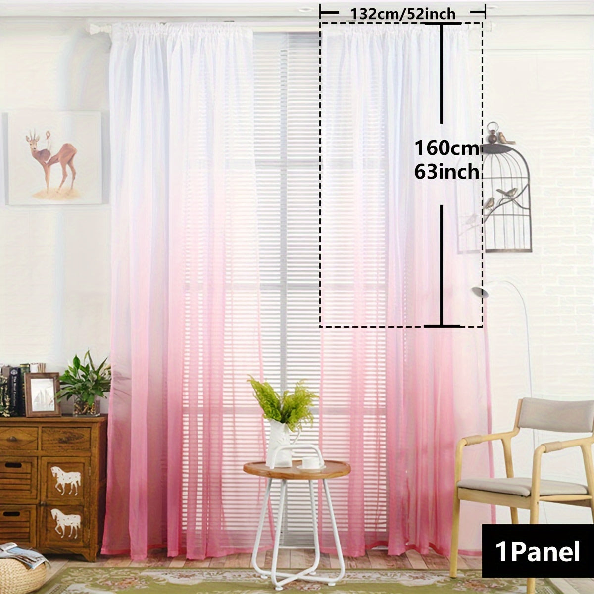 Gradient Two-Tone Sheer Curtains