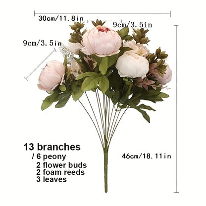 Artificial Peony Flower Bouquet - DECO