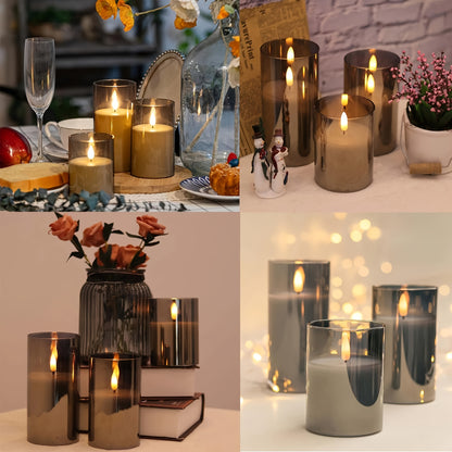 Flameless LED Pillar Candles (3 pcs) - DECO