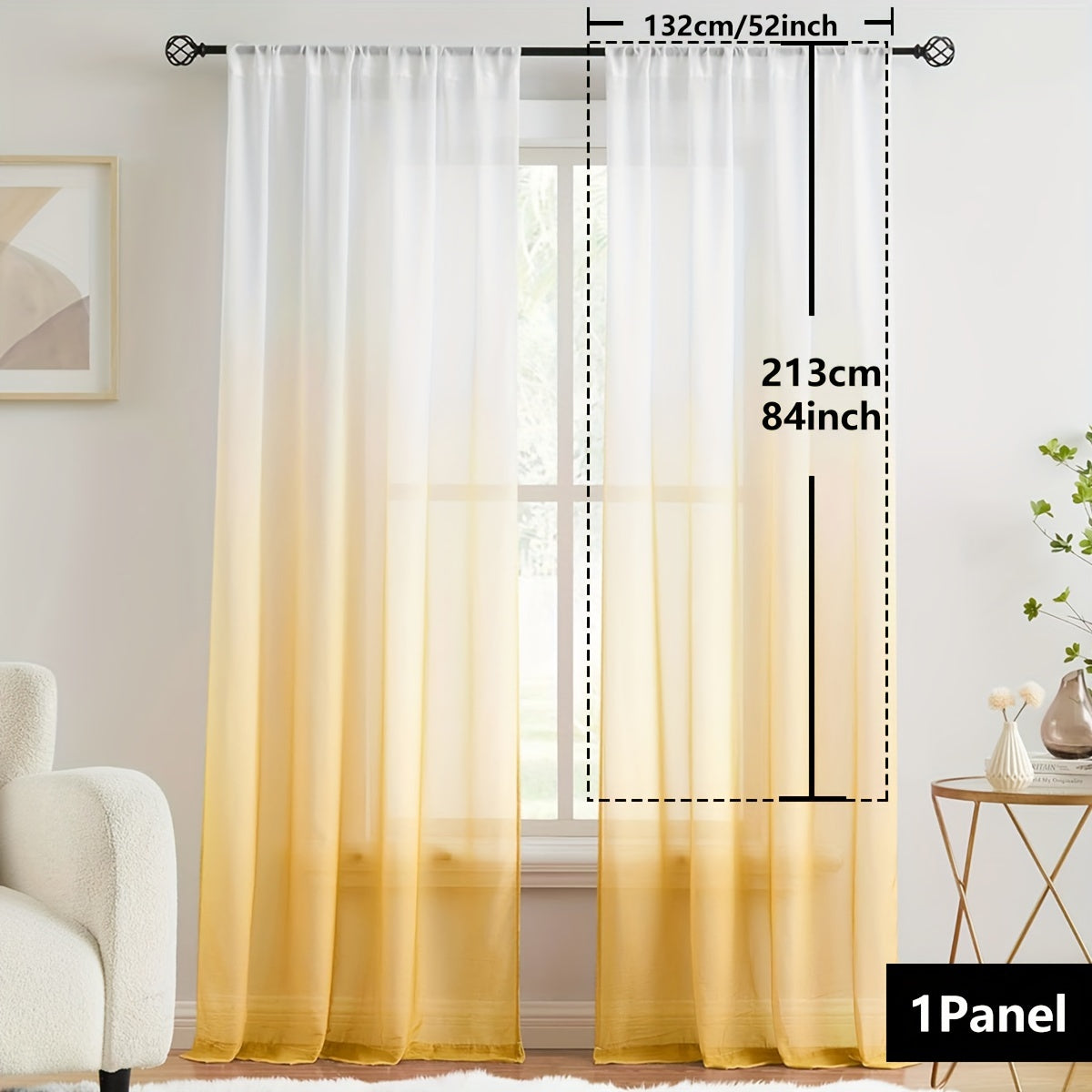 Gradient Two-Tone Sheer Curtains