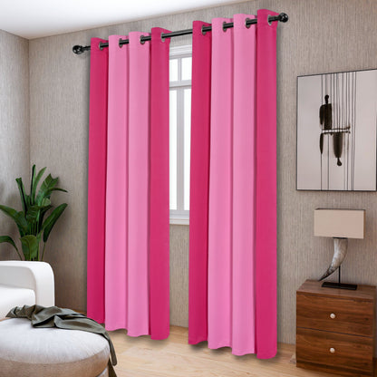 Double Color Block Blackout Curtains