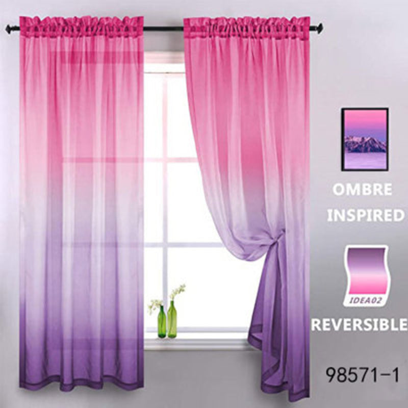 Gradient Two-Tone Sheer Curtains