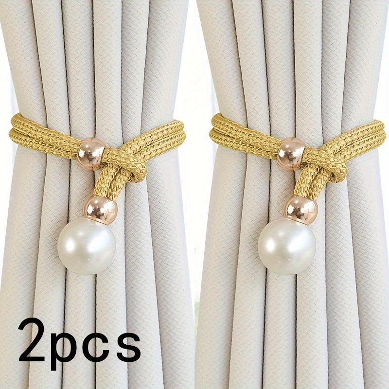 French Curtain Tiebacks with Pearl (2 pcs) - DECO