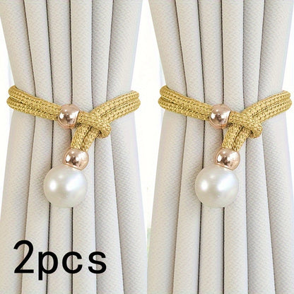 French Curtain Tiebacks with Pearl (2 pcs) - DECO